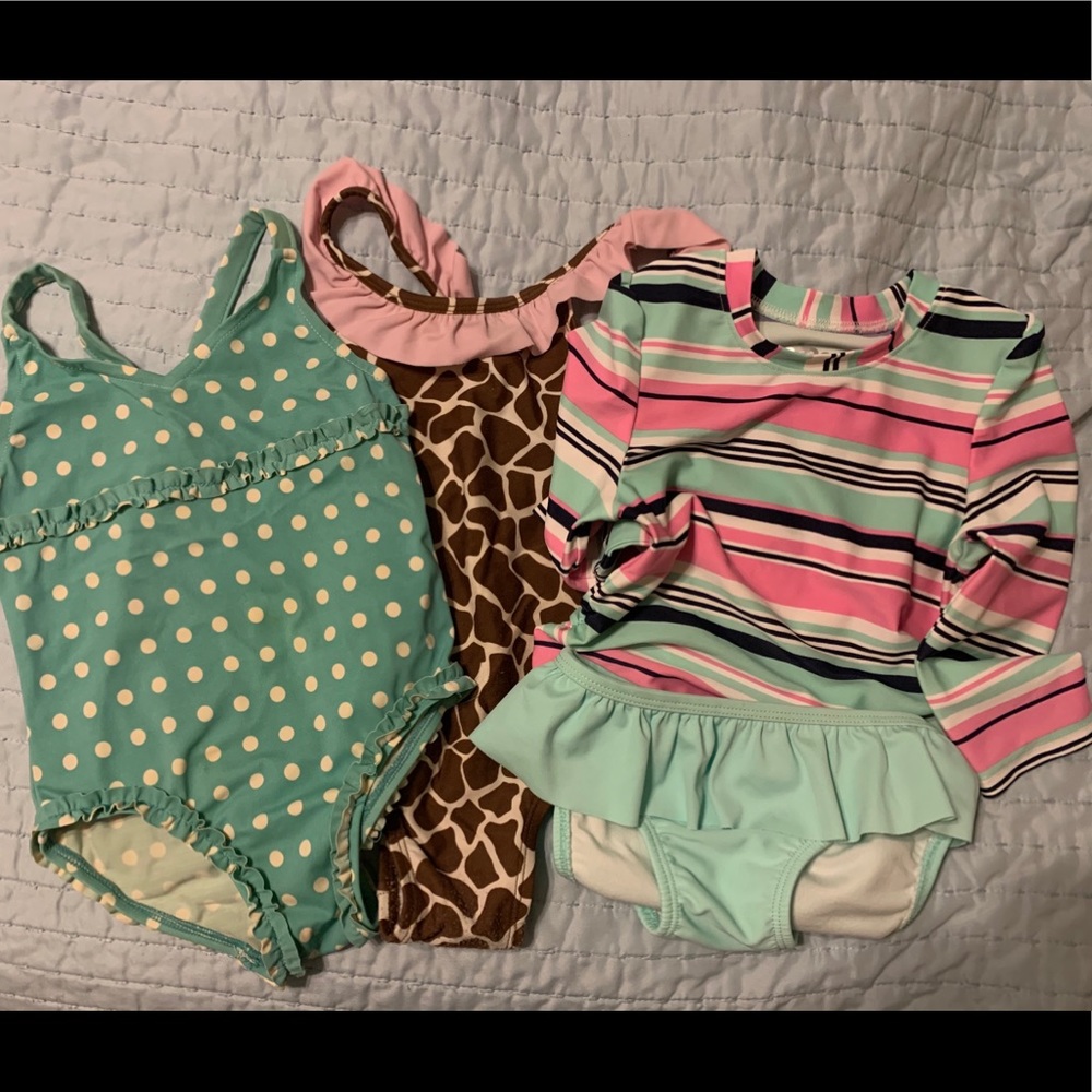 3 - 2T swim suits - one is new with tags